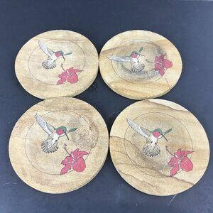 Thirsty Stone Hummingbird Coasters, 4" dia.